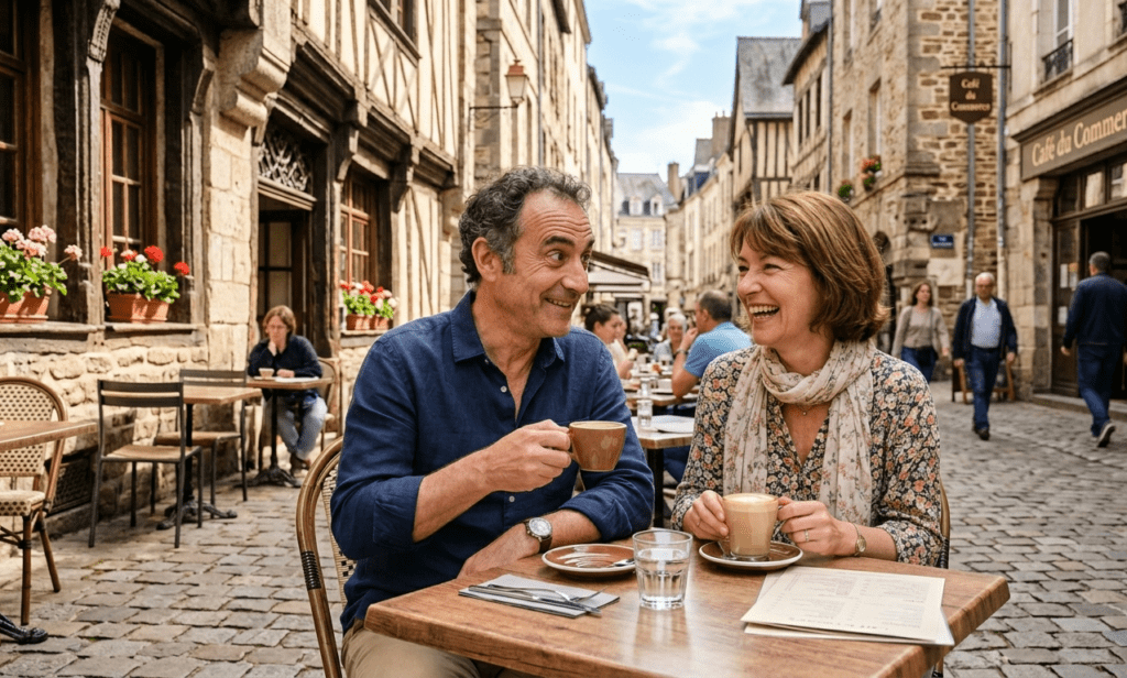 premier rendez-vous senior à Nantes en terrasse dans le quartier Bouffay