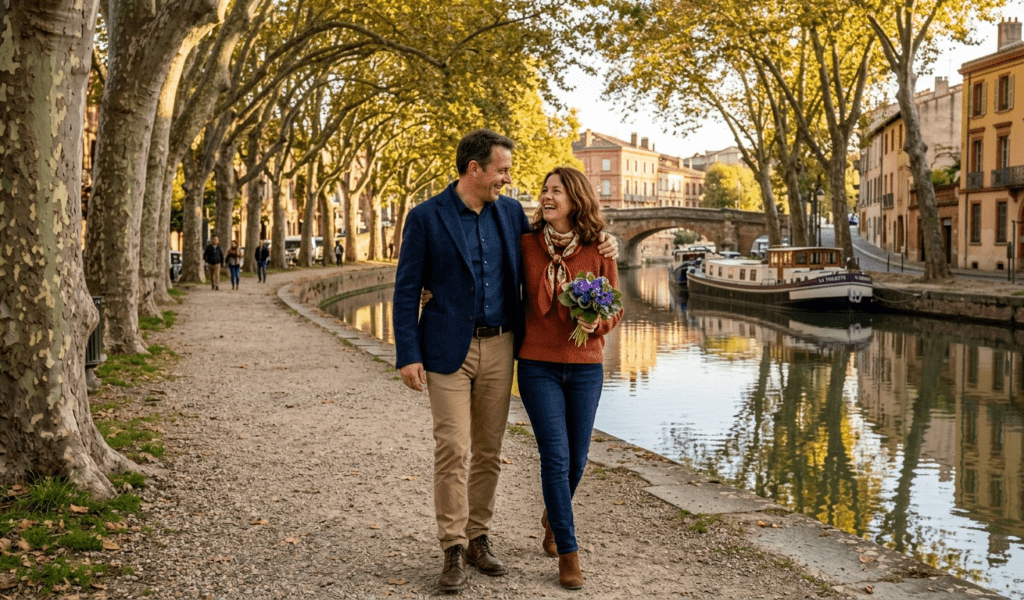 rencontre senior à Toulouse : promenade complice le long du Canal du Midi